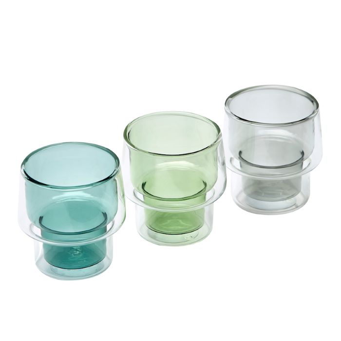 Vaso Bond doble vidrio color 200 ml