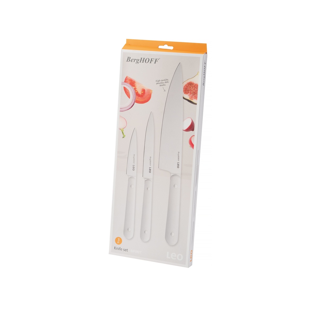 Set x 3 cuchillos de acero inoxidable blanco