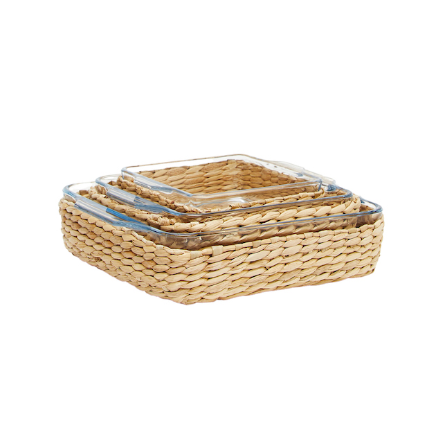 Fuente cuadr c/canasta yute 15x13x4 500ML