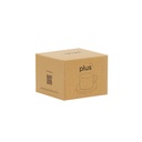 Taza vidrio de cafe c/plato madera 90 ml