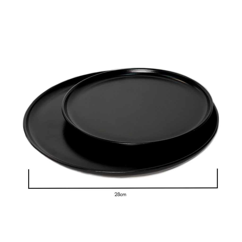 PLATO CERAMICA NEGRA 28CM