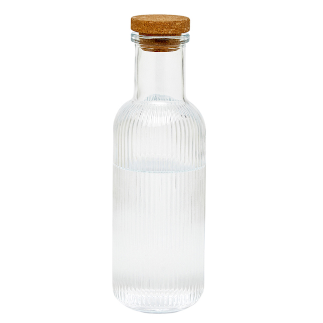 Botella vidrio c/tapa corcho 1L