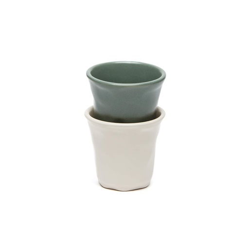 [9546] Taza expresso cerámica blanco